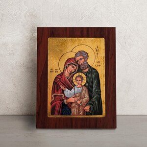 Holy Family Icon • Greek Orthodox Icon • Ideal Anniversary Gift Idea • Christian Wall Art • Icon of Holy Family • Religious Gift