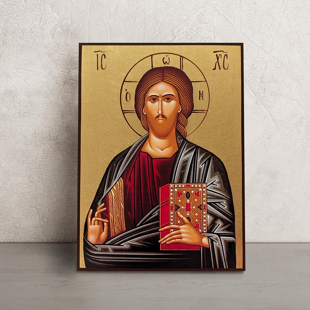 Byzantine Icon of Jesus Christ • Greek Orthodox Icon • Handmade Icon of ...