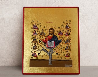 Jesus Christ is the True Vine Icon • Greek Orthodox Icon • Byzantine Icon • Jesus Painting • Christian Wall Art