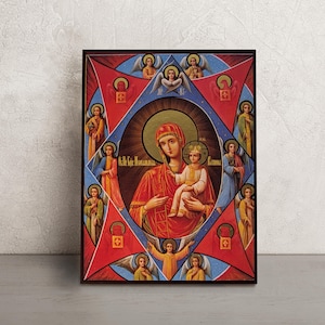 Virgin Mary Burning Bush Icon • Handmade Our Lady Icon of the Burning Bush • Christian Icon of the Mother of God • Religious Gifts