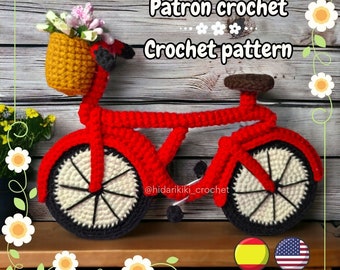 Crochet pattern PDF bicycle amigurumi ENGLISH SPANISH