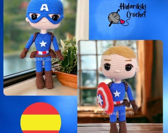 Capitán América PDF Patrón Crochet  Amigurumi ESPAÑOL