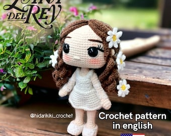 Lana del Rey Love PDF Patron de crochet amigurumi ANGLAIS