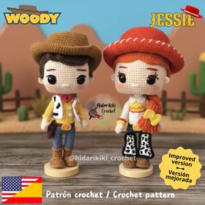 2er-Pack Amigurumi-Anleitungen: Cowboy und Cowgirl – Häkelpuppen (PDF, Spanisch und Englisch)