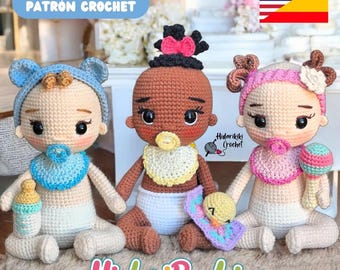 HidariBabies Amigurumi PDF Pattern – Crochet Baby Dolls | ENGLISH / SPANISH | Customizable | Ideal Baby Shower Gift
