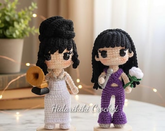 Selena Quintanilla Amigurumi Dolls | Limited Edition | Handmade | Purple Jumpsuit or Grammy Dress with Accessories