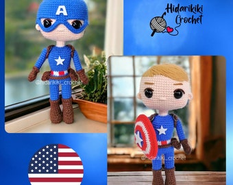 Captain America PDF Crochet Pattern amigurumi ENGLISH