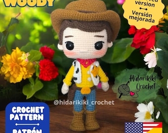 Pattern Pdf Cowboy amigurumi Wody toy ENGLISH, SPANISH, ENGLISH