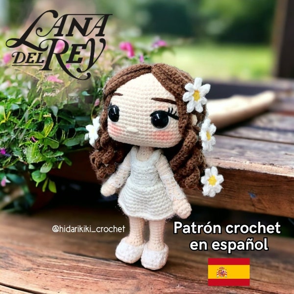 Lana del Rey Love PDF patrón crochet  amigurumi  ESPAÑOL