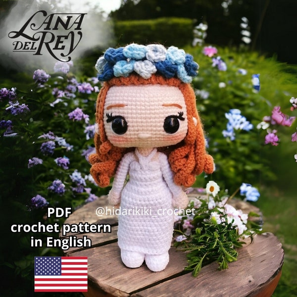 Lana del Rey PDF crochet pattern Born to Die amigurumi ENGLISH