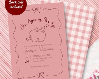 Apple of Our Eye Baby Shower Invitation | Fall Printable Template P025d