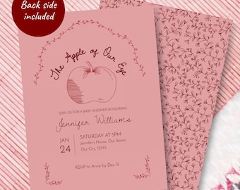 Apple of Our Eye Baby Shower Invitation | Fall Printable Template P025b