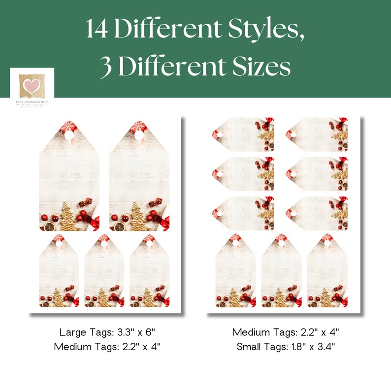 Decorative Christmas Tags Fun Holiday Gift Tags Print at Etsy