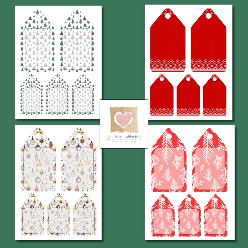 Decorative Christmas Tags Fun Holiday Gift Tags Print at Etsy