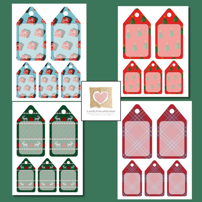 Decorative Christmas Tags Fun Holiday Gift Tags Print at Etsy