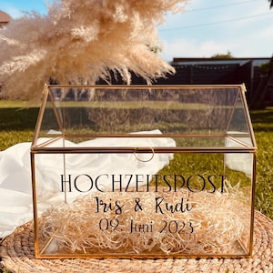 Hochzeitsbox für Karten , Glaskartenbox für Geldgeschenke / Geldumschläge ,Hochzeitspost