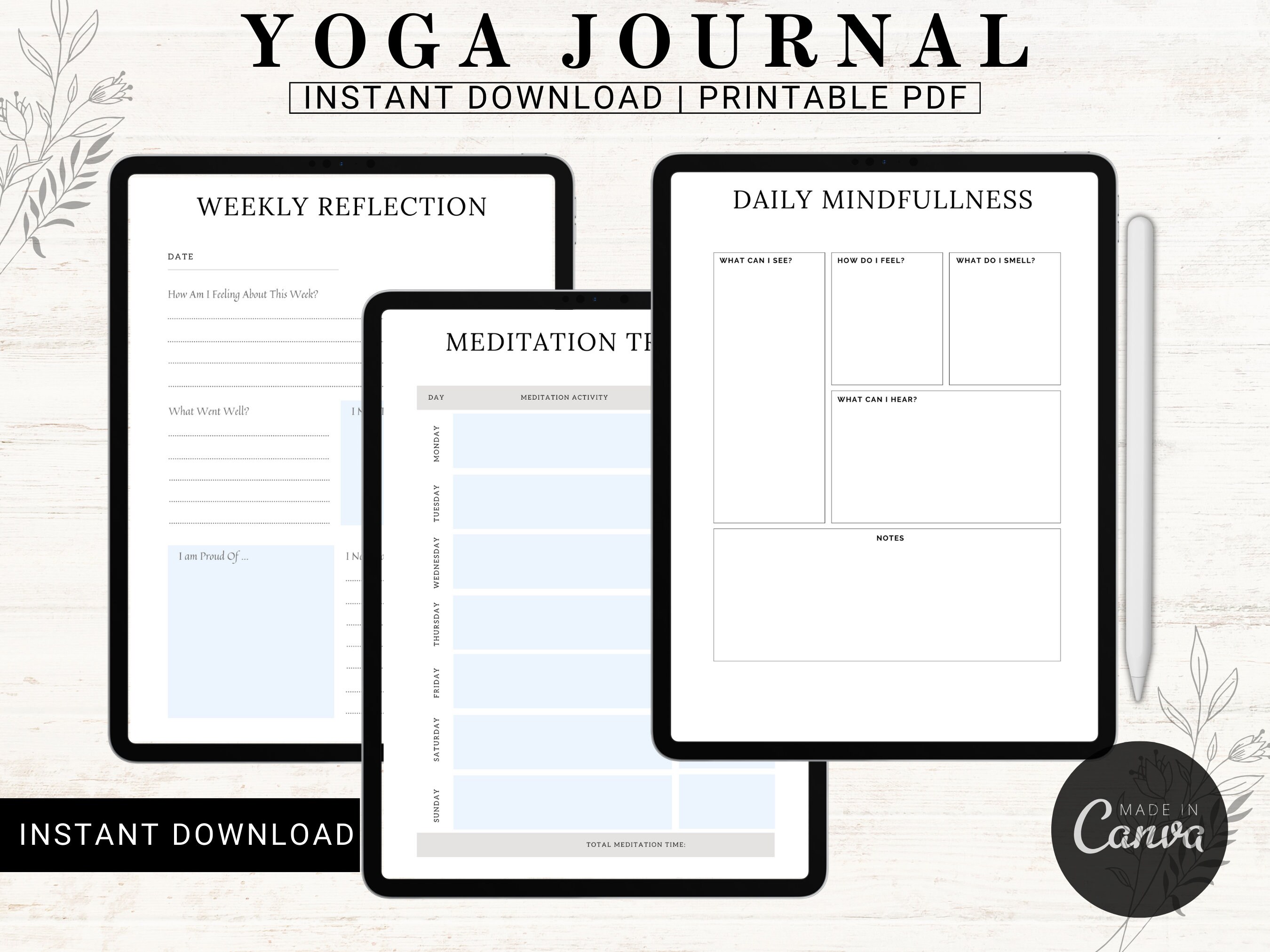 Daily Yoga Journal, Yoga Journal, Yoga, Habit Tracker