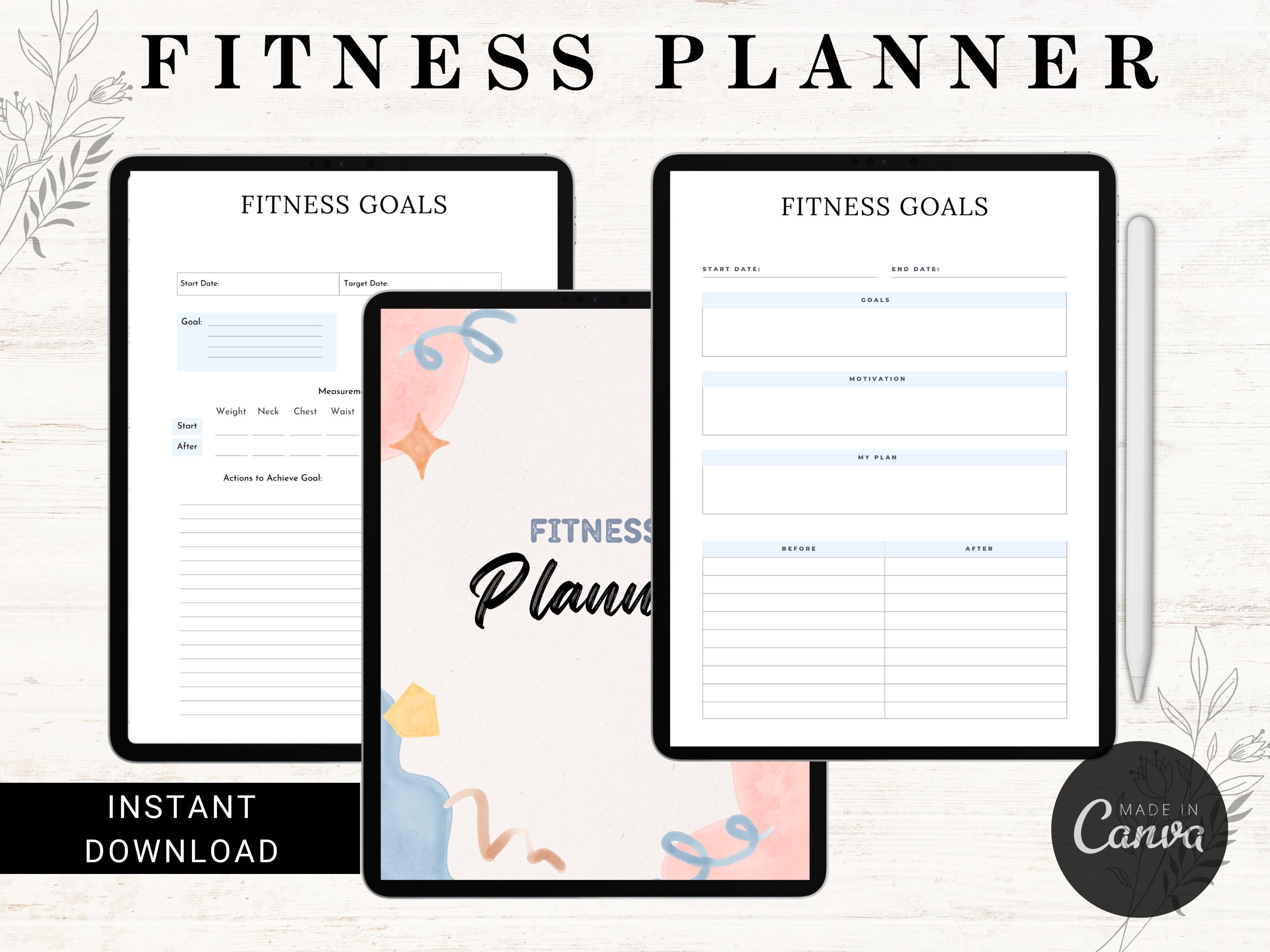 Digital Fitness Planner - Fitness Digital Planner 2024 - Goodnotes Planner, ipad planner