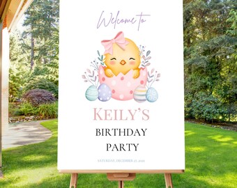 this little chick welcome sign, girl chick welcome sign, girl welcome sign,Girl First Birthday Sign