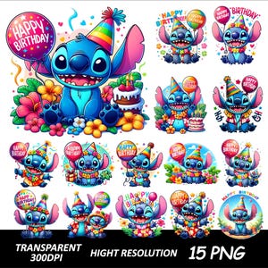 Lot de 15 points PNG pour anniversaire