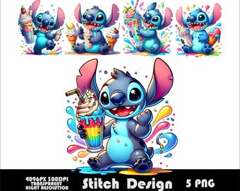 5 PNG Stitch Design Stitch Png High Quality Sublimation Digital Download Stitch Clipart PNG Transparent Background Instant Digital Download