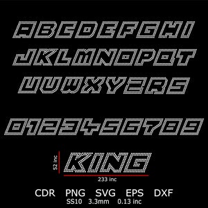 Rhinestone Font Template SS10 Rhinestone Alphabet Template Png Eps Svg SS10 Rhinestone Font Letters Template Rhinestone Block Fonts Template