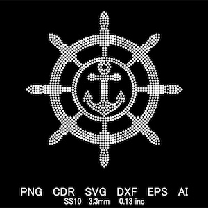 Rhinestone Ship Anchor Template Rhinestone Ship Anchor Design Svg Png Dxf File Rhinestone Ship Anchor SS10 Template Rhinestone Shirt Design