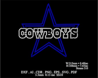 Rhinestone Cowboys Template Rhinestone ss10 Cowboys Template Svg Png Eps Dxf Files Rhinestone Sport Template Cricut Download File svg