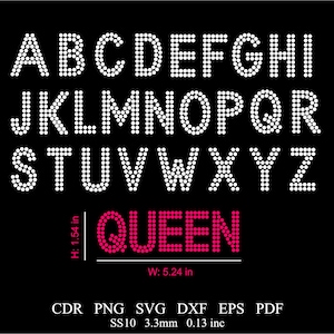Rhinestone Font Template Rhinestone SS10 Alphabet Design Svg Png Cdr Dxf Files Rhinestone Block Font Template Download File svg