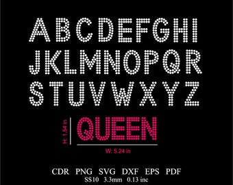 Rhinestone Font Template Rhinestone SS10 Alphabet Design Svg Png Cdr Dxf Files Rhinestone Block Font Template Download File svg