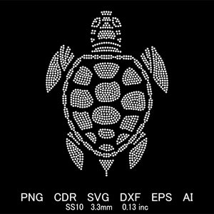 Strass Schildkröte Vorlage Strass Schildkröte Design SVG Png Dxf AI Dateien Strass Schildkröte SS10 Vorlage Strass Design