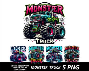 Camión monstruo 5 PNG Clipart Diseño Camión monstruo Camiseta Png Sublimación de alta calidad Descarga instantánea Camión Clipart Camión todoterreno Png