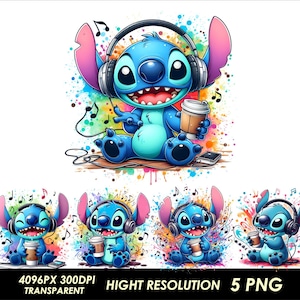5 png-steek muziekbundel ontwerp steek png hoge kwaliteit sublimatie digitale download steek shirt png-ontwerp sublimatie 300 dpi