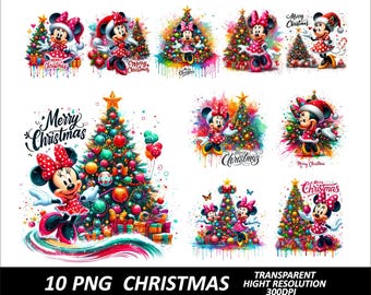 ミニー ホリー PNG、昇華、クリスマス、ミニー マウス、ディズニー、赤