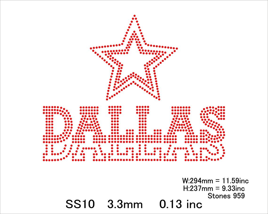 Rhinestone Dallas Template Svg Rhinestone SS10 Dallas Design Png Eps ...