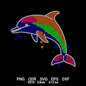 Strass Delphin Vorlage SVG png Datei Strass Delphin Design Strass Delphin ss10 Design Strass Fisch Vorlage