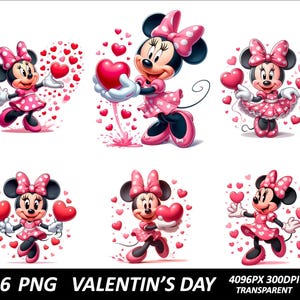 6 PNG Minnie Design haute résolution rose T-shirt Minnie Design Sublimation Minnie Clipart Png Love Mouse Png Téléchargement numérique