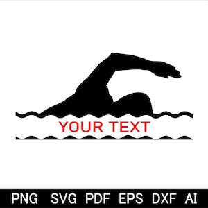 Swimmer Svg Swimming Svg Swim svg png Swimmer Monogram Silhouette Cut Design Digital Download svg eps dxf Diving png