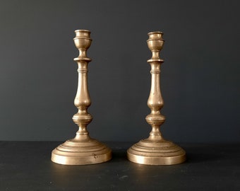 Timeless Brass Candlestick Duo, Classic Candle Holders Vintage, Elegance for Sacred Illumination