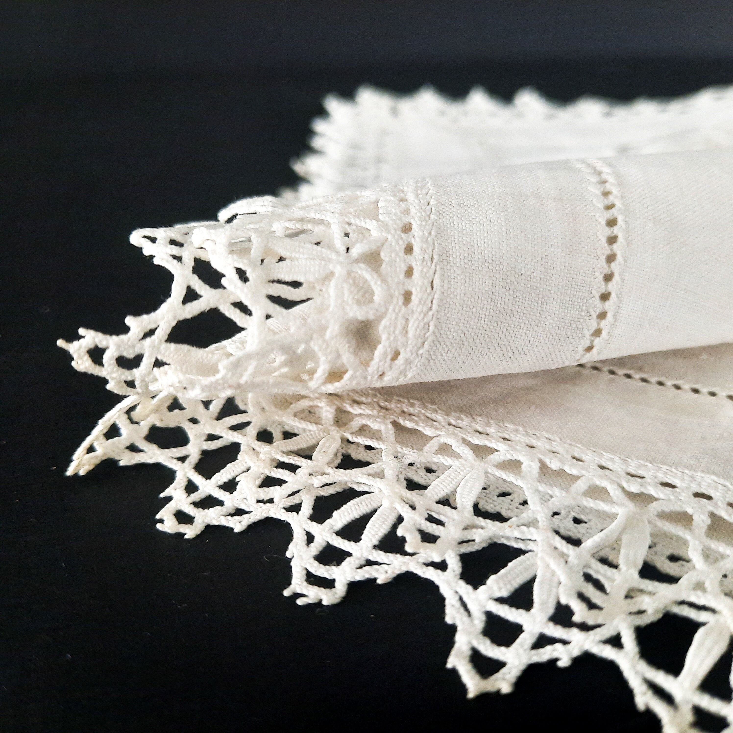Lace Rectangular Doiley Vintage Lace Altar Doily, Large Rectangular Handcrafted Linen and Lace ...