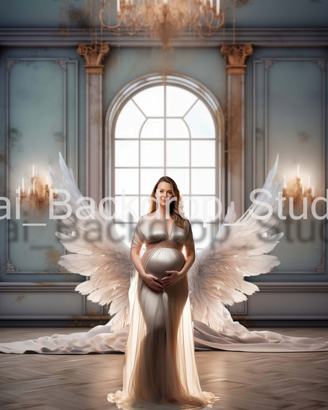 Angel Wings Set of 3 Digital Overlays, Maternity Backdrop Overlays ...