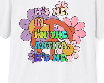 Camiseta unisex con estampado floral de Antifa, estilo suave