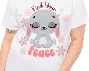 Funny Bunny Peace Unisex Cotton Tee