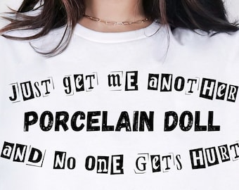 Porzellanpuppe Lustiges sarkastisches T-Shirt: Unisex aus schwerer Baumwolle