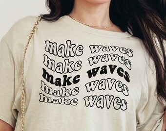 Camiseta Retro Wave: Camiseta con eslogan divertido, mezcla de algodón suave