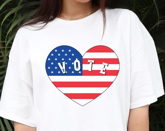 Camiseta Vote Heart: Regalo patriótico para votantes