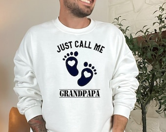 Grandpapa Announcement Sweatshirt: Unisex Cotton-Blend Crewneck