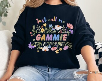 Gammie Announcement Sweatshirt: Floral New Grandmother Gift