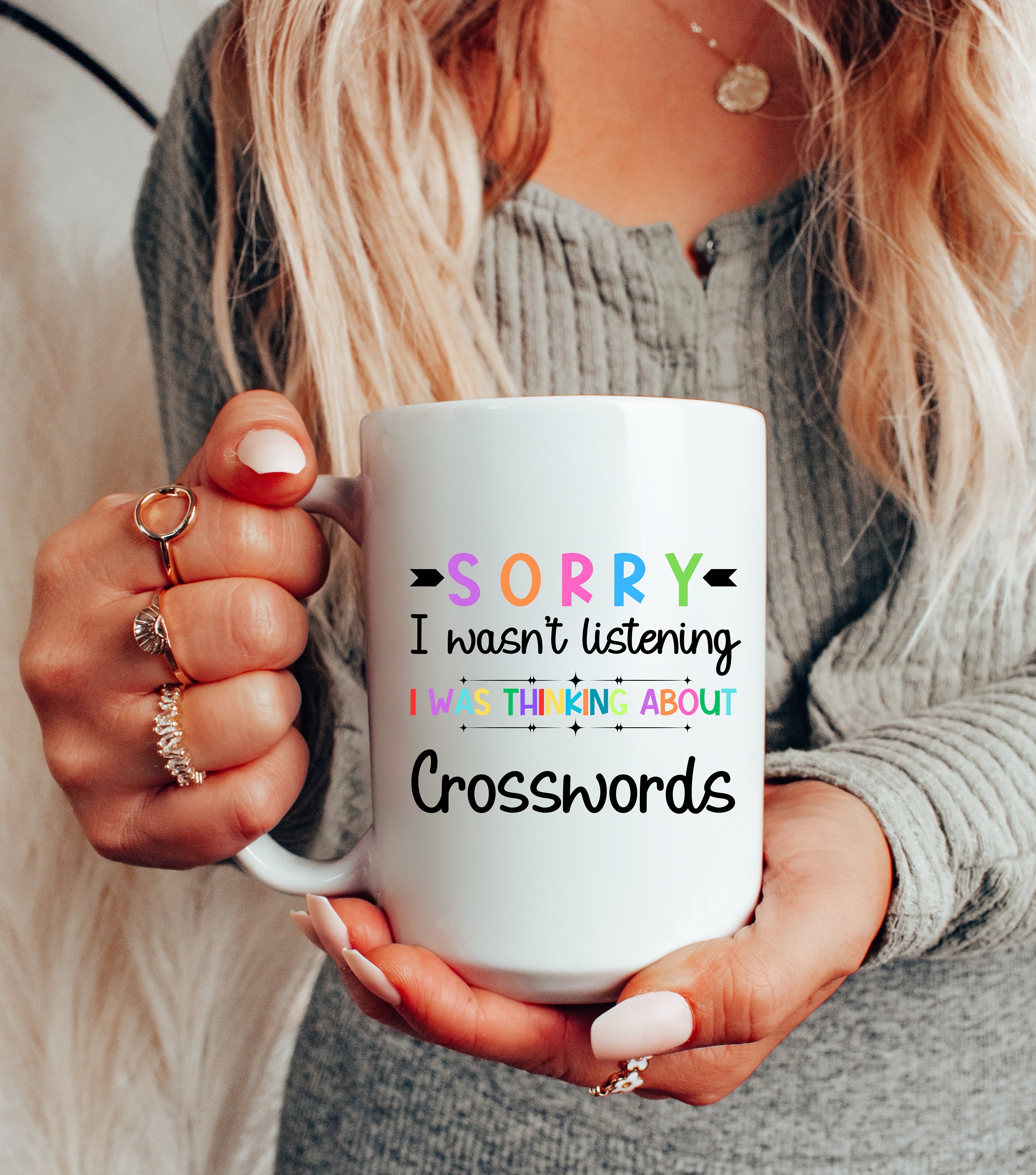 Crosswords, Funny and Slightly Sarcastic Mug for that special friend in your life. You know the one. Large ceramic 15 oz mug.