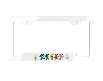 Grateful Dead Dancing Bears Metal License Plate Frame